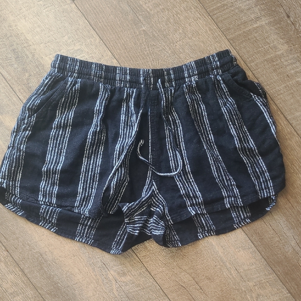 Striped Black and White Women's Shorts